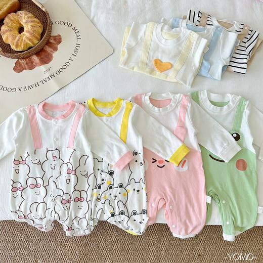 【新款纯棉A类，卡通连体衣】春秋季新款纯棉 人类幼崽空调房纯棉 新生儿A类卡通连体衣 男女宝宝爬服-QQ 商品图1