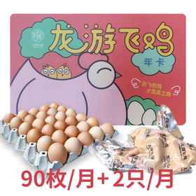 龙游飞鸡一年套餐（一年内每月2只鸡+90枚鸡蛋）