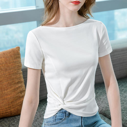 短袖t恤夏一字肩棉体恤SG-T2X2318 商品图1