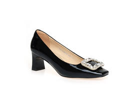 豪麟名鞋奥莱迪嘉女鞋皮鞋牛移膜革DJHJA42WP050黑色  原价1960元