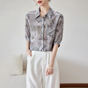 真丝五分袖妈妈衬衣，宽松重磅桑蚕丝小衫KQN-11266 商品缩略图1