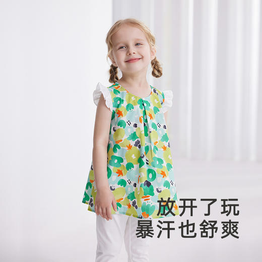 英氏婴童套装衣服夏季轻薄透气女宝宝上衣裤子纯棉新款 商品图3