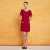 PF8C1斯尔丽2024新款清爽透气H型气质小香短袖撞色镶钻经典显瘦连衣裙 商品缩略图3