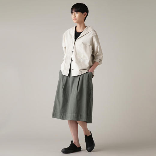 MHL SUPERFINE COTTON TWILL 女装侧边口袋工装A字半身裙 商品图1