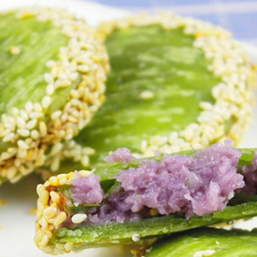 丹雪绿茶佛饼300克*4袋紫薯馅点心糕点芝麻油炸小吃甜品 A 商品图2