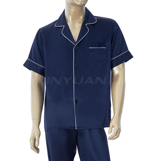 鑫缘 真丝男短袖睡衣套 HD4006 商品图3
