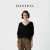 SUNSPEL女士春夏桑蚕丝真丝宽松V领针织套头衫 商品缩略图1