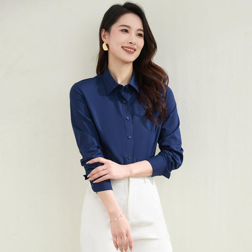 【防油防水防污】罗蒙女士长袖衬衫简约舒适商务通勤百搭衬衫衬衣女 商品图10