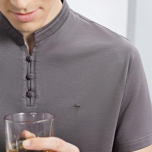 【特价】柒牌男士短袖polo衫2024夏季新款时尚休闲中国风盘扣立领体恤上衣	126T71100 商品图2