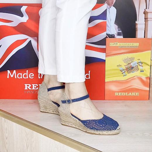 限时特价——西班牙原产手工制作时尚轻便超舒适女款草编鞋 2501G-蓝色 商品图7