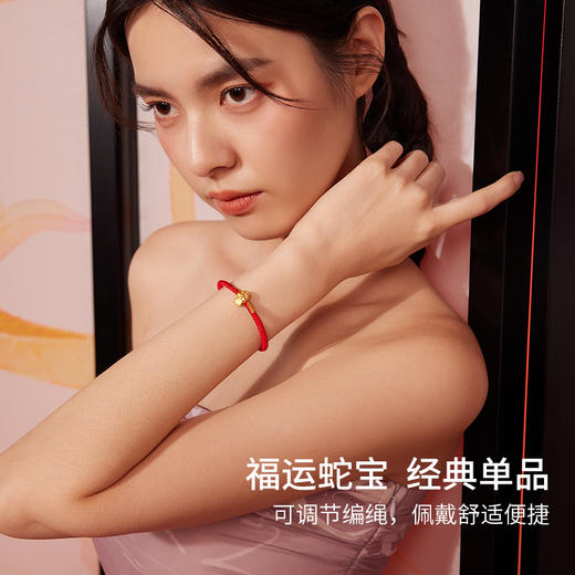 周六福5D硬金手绳财亿蛇宝定价黄金手绳生肖蛇系列节日礼物 商品图2