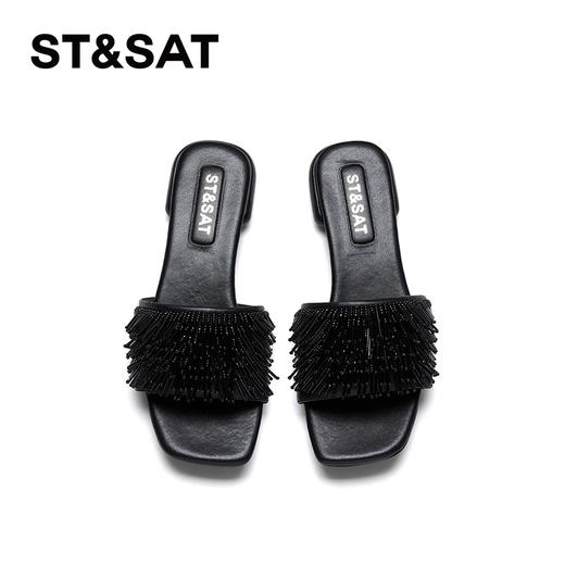 星期六时髦闪烁流苏粗跟凉拖SSC2110322 商品图9