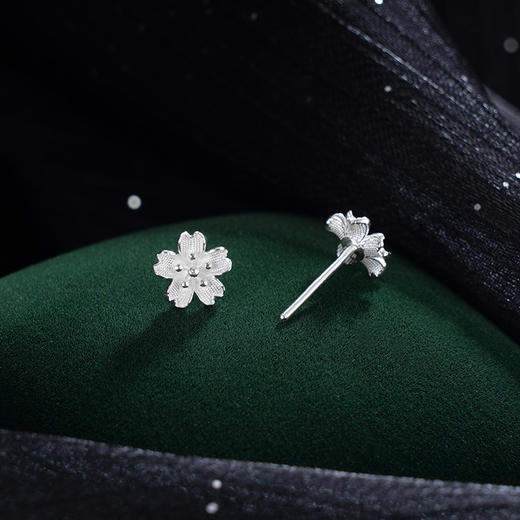 子佩集S990银【寒香】耳钉【QLED003】纯银花丝2405 商品图1