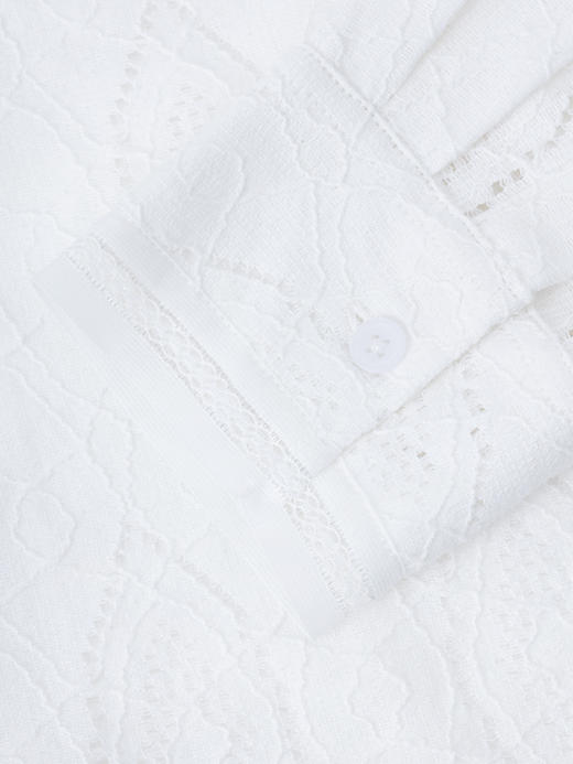 COCO ZONE "钩花衬衫“时尚翻领单排扣衬衫休闲百搭长袖上衣CC2B0997 商品图5