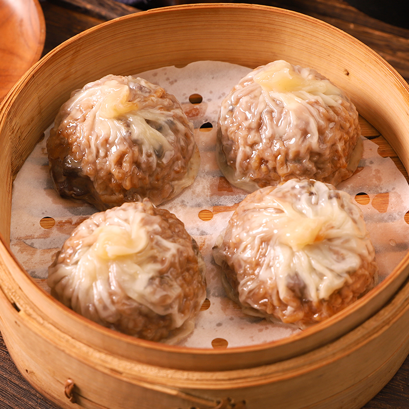 黑猪肉纸皮糯米烧麦8个装早餐不用愁，方便快捷480g