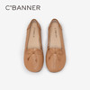 千百度蝴蝶结羊皮浅口单鞋女秋季圆头小香风平底晚晚鞋A24423166 商品缩略图2