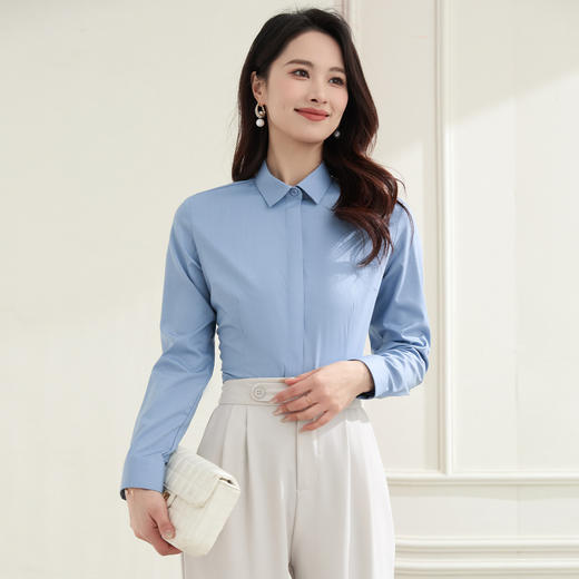 【含莫代尔】罗蒙女士长袖衬衫多色可算简约商务职场通勤衬衫开衫女 商品图11