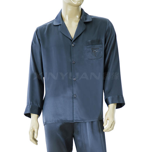 鑫缘 真丝男长袖睡衣套 HD4003 商品图1