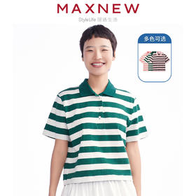 【POLO】女装MAX柔棉吸湿透气宽松短款多彩POLO 1N2221101