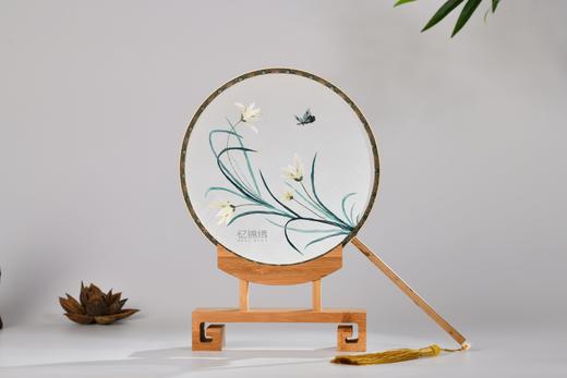 蜀绣双面宫扇-蝴蝶兰 商品图0