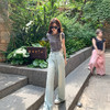 <曾小咸推荐>【笔直大长腿】浅蓝色牛仔阔腿裤 商品缩略图1