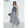 【限时秒杀】COCOBELLA佩斯利印花不规则飞片雪纺半身裙度假风长裙HS0037 商品缩略图1