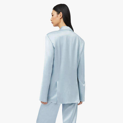 GCDS 女士超大号缎面西装外套 蓝色 A1CW0801TA370 商品图2