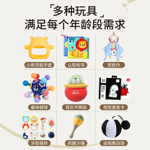 【礼遇新生，献给挚爱宝宝~】YSR新生儿礼盒玩具 婴儿玩具 0到3个月必备用品 宝宝礼物 满月礼 新生儿0-1岁早教礼盒-QQ 商品图1