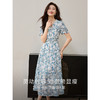 【专属特价】熙世界小雏菊碎花连衣裙度假风2025夏新款气质清新蓝色雪纺裙子 商品缩略图1