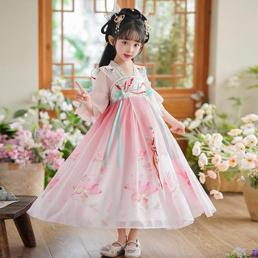 女童古装汉服超仙短袖连衣裙LS-26P313DX 商品图1