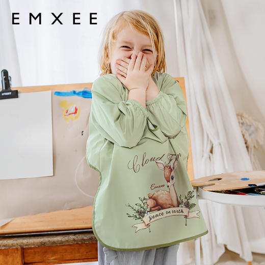 【母婴用品】嫚熙儿童长袖画画罩衣防脏防水围裙幼儿园美术绘画护衣 商品图1