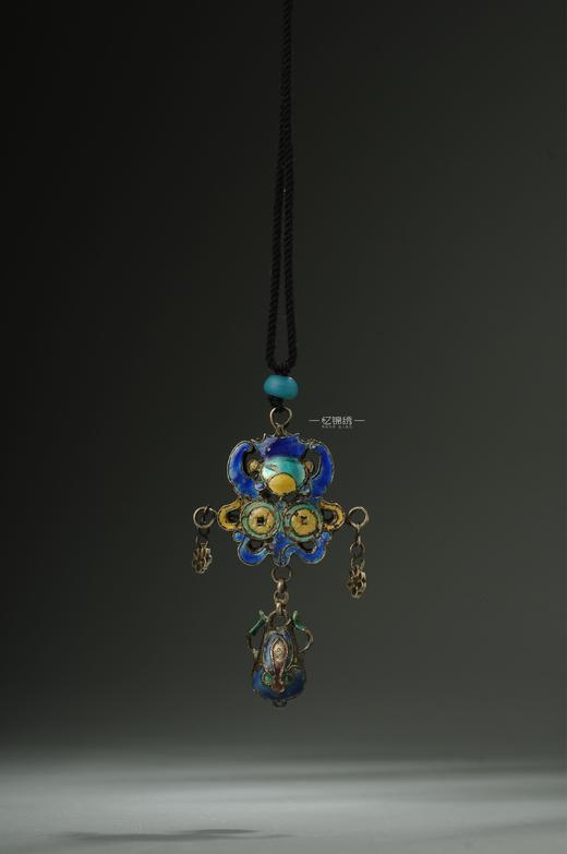 清代·双面掐丝蓝老银吊坠 商品图1