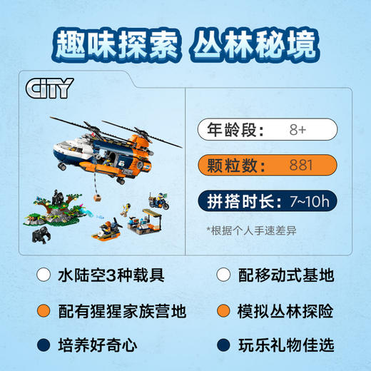 乐高LEGO 丛林探险家基地直升机LEGC60437 商品图2