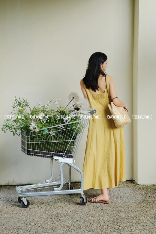 【门店同款】ENJOY夏季法式方领压褶连衣裙 157481105 商品图6