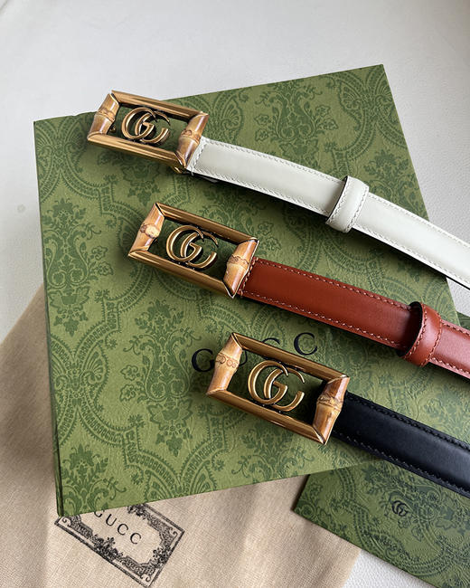 现货 THS 6.1-无 古家 做旧不锈钢双G 平纹皮腰带 细款皮带 3色 CR216 商品图1