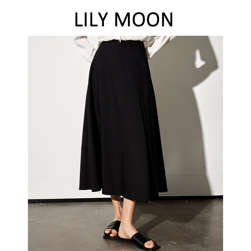 LILY MOON意式简约风A字通勤伞裙