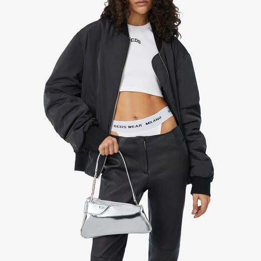 GCDS 女士字母徽标小号 COMMA NOTTE 手提包 银色 A1CW5204AA001 商品图3