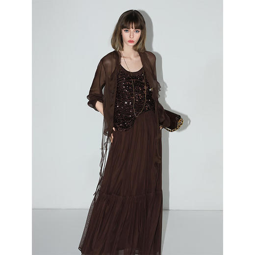 COCOBELLA气质优雅亮片绣吊带微性感V领内搭可外穿背心DA13-3 商品图2