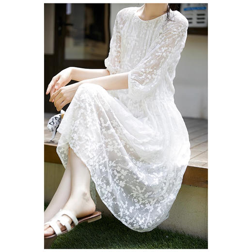 裁缝学苑AS254飘逸刺绣中长连衣裙纸样女装夏季裙子新款样板 商品图1