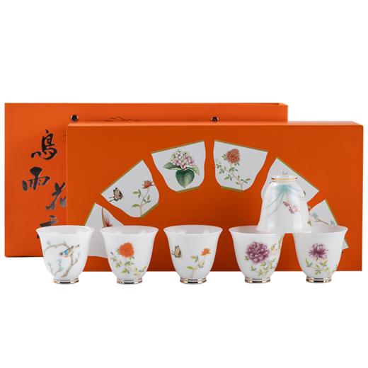 【经典】原矿玉泥冰种玉瓷鸟语花香6件套 端庄典雅 灵动手绘 商品图8