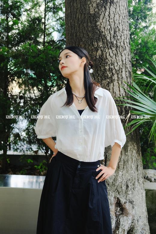 【门店同款】ENJOY夏季镂空抽褶设计款衬衣 157944149 商品图2