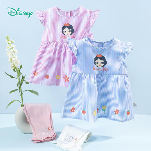迪士尼童装女童套装白雪公主套头套装小飞袖上衣打底裤2件套212T1252 商品图8