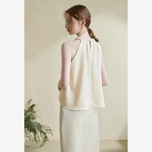 轻奢柔光套装女夏季挂脖衬衣搭半裙两件套需分开购买V1841520 商品图4