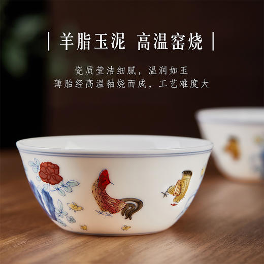 【故宫茶具】仿古斗彩鸡缸杯复刻茶杯礼盒生日礼物 商品图1