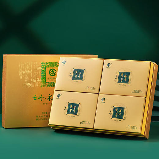 云岭茶业永川秀芽2024新茶茶叶 高端绿茶茶叶礼盒装一川重庆特产送客户 金色礼盒200g 商品图4
