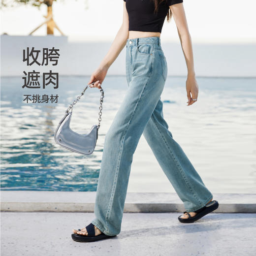 【夏莱赛尔棉细腿裤】逸阳清凉薄款宽松显瘦窄版直筒裤子1043 商品图2