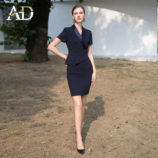 AD高端售楼部工作服女行政前台接待工装2024新款假两件醋酸连衣裙 商品图2