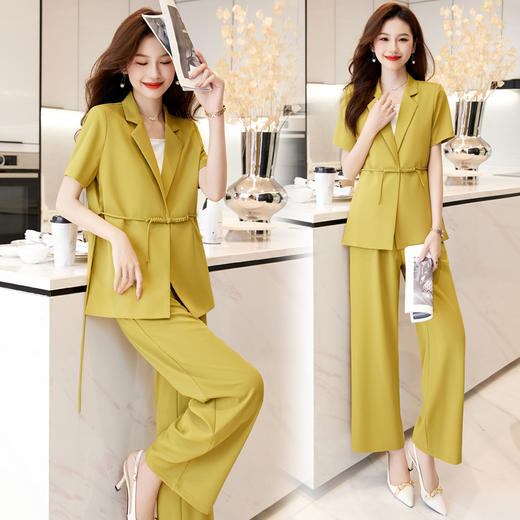 宽松显瘦减龄，西服西裤时尚气质两件套HR-HBLJRA646 商品图1