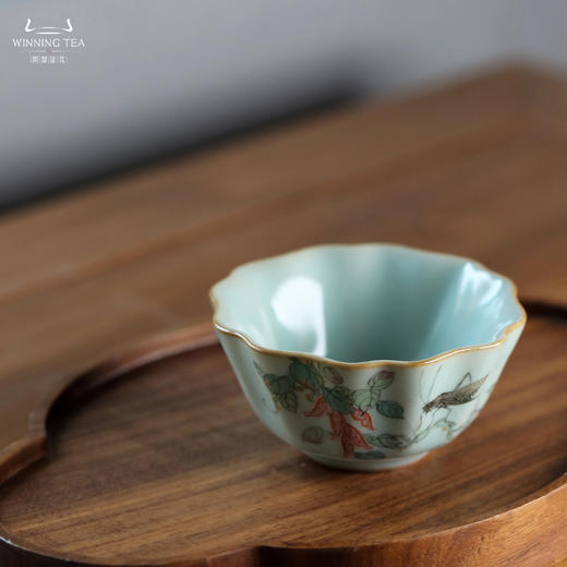 问鼎汝瓷鼎峰系列天青老款祥瑞杯（如影随形） 商品图1