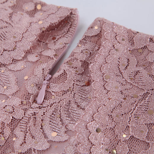 PF8E5斯尔丽24新款法式浪漫斗篷荷叶边通透蕾丝收腰放摆小礼服连衣裙 商品图5